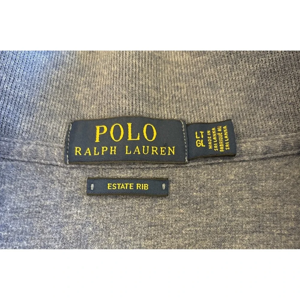 Polo Ralph Lauren Mens LT 1/4 Zip Estate Rib Blue Sweater